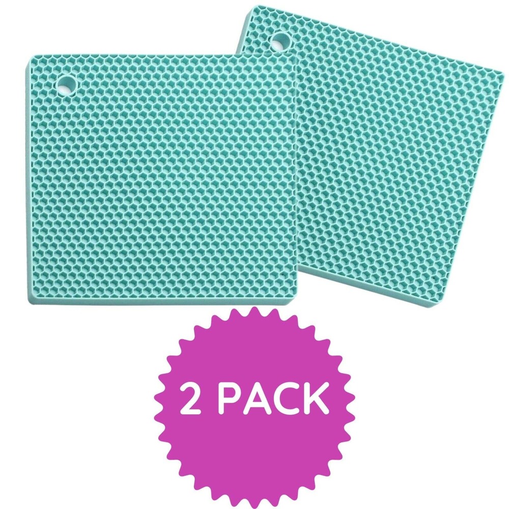 Countertop Trivest Pads Heat Resistant Table Placemats 2 Pack Green Silicone